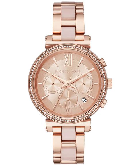 michael kors watch sofie rose gold-tone and blush mk 2715|Michael Kors Women's Chronograph Sofie Rose Gold.